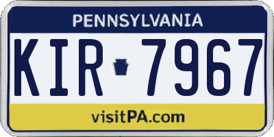 PA license plate KIR7967