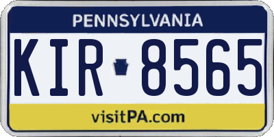 PA license plate KIR8565