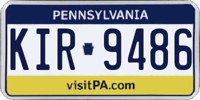 PA license plate KIR9486