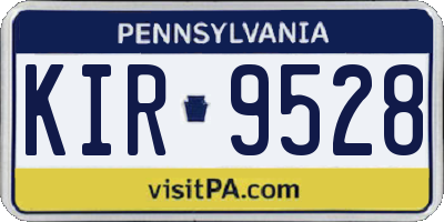 PA license plate KIR9528