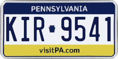 PA license plate KIR9541