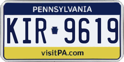PA license plate KIR9619