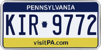 PA license plate KIR9772