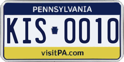 PA license plate KIS0010