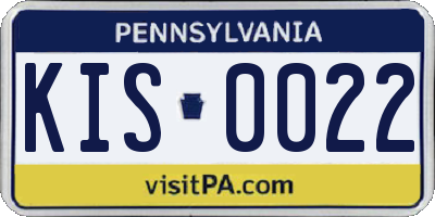 PA license plate KIS0022