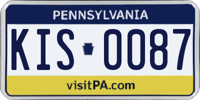 PA license plate KIS0087