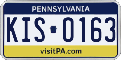 PA license plate KIS0163