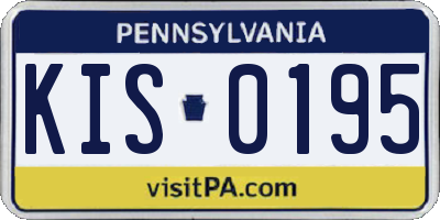PA license plate KIS0195