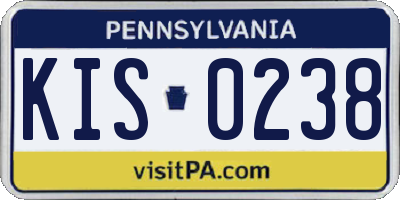 PA license plate KIS0238