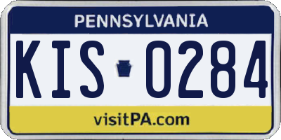 PA license plate KIS0284