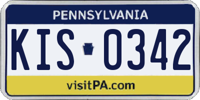 PA license plate KIS0342