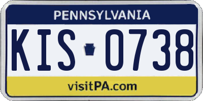 PA license plate KIS0738