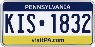 PA license plate KIS1832