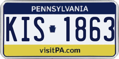 PA license plate KIS1863