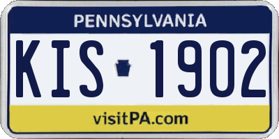 PA license plate KIS1902