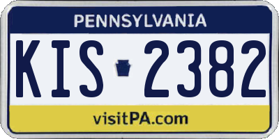 PA license plate KIS2382