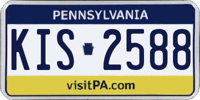 PA license plate KIS2588