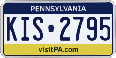 PA license plate KIS2795