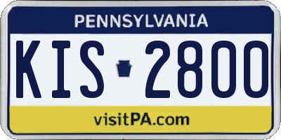 PA license plate KIS2800