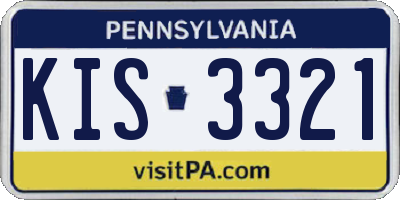 PA license plate KIS3321