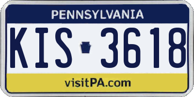 PA license plate KIS3618
