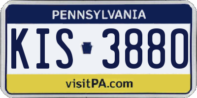 PA license plate KIS3880