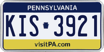 PA license plate KIS3921