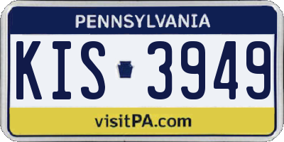PA license plate KIS3949
