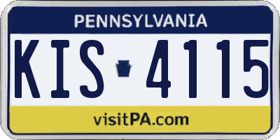 PA license plate KIS4115