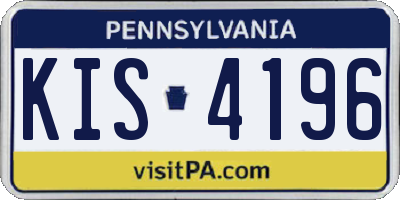 PA license plate KIS4196