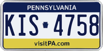 PA license plate KIS4758