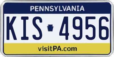 PA license plate KIS4956