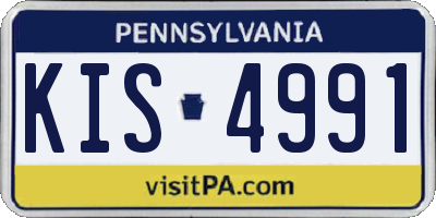 PA license plate KIS4991