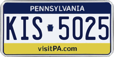 PA license plate KIS5025