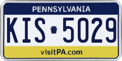 PA license plate KIS5029
