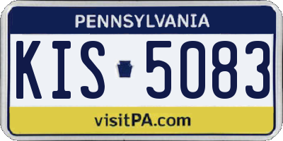 PA license plate KIS5083