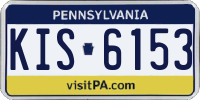 PA license plate KIS6153