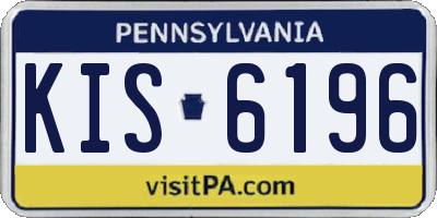 PA license plate KIS6196