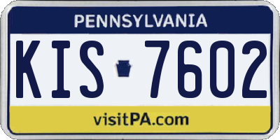 PA license plate KIS7602
