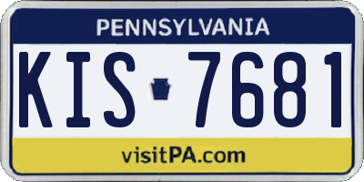 PA license plate KIS7681