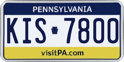 PA license plate KIS7800