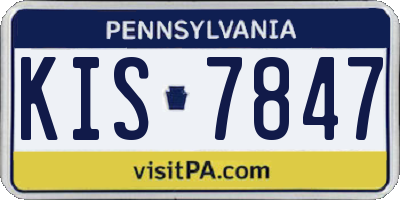 PA license plate KIS7847