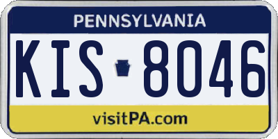 PA license plate KIS8046