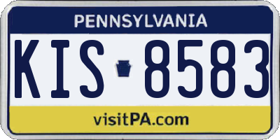 PA license plate KIS8583