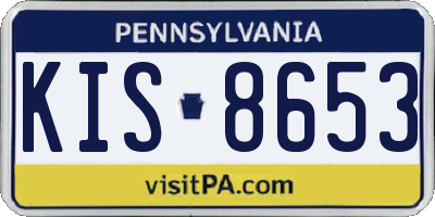 PA license plate KIS8653