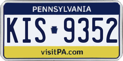 PA license plate KIS9352