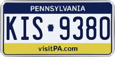 PA license plate KIS9380