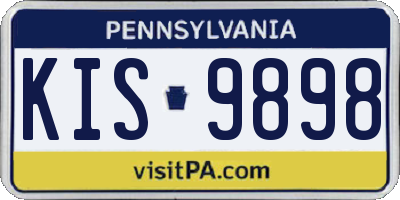 PA license plate KIS9898