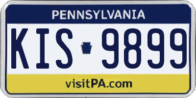 PA license plate KIS9899