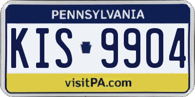 PA license plate KIS9904